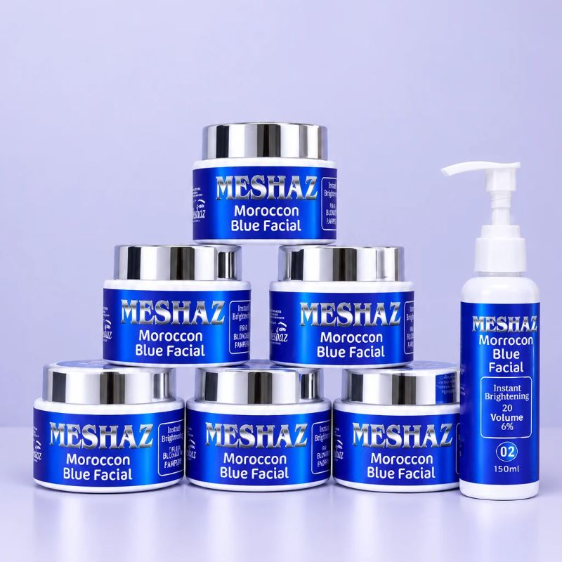 Professional Beauty Care Meshaz Moroccan Blue Facial Cream & 20 Volume 6% Developer