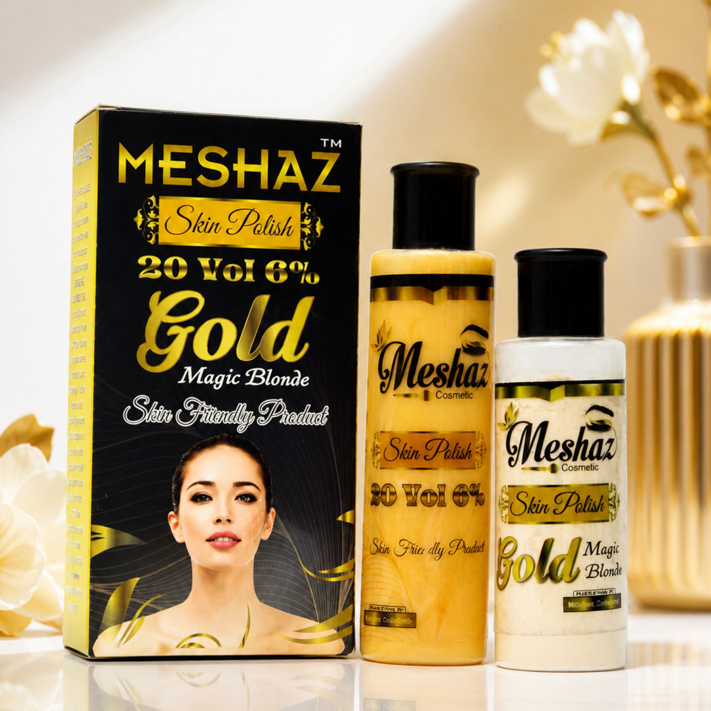 Meshaz Gold Skin Polish 20 Vol 6% – Magic Blonde Glow Formula