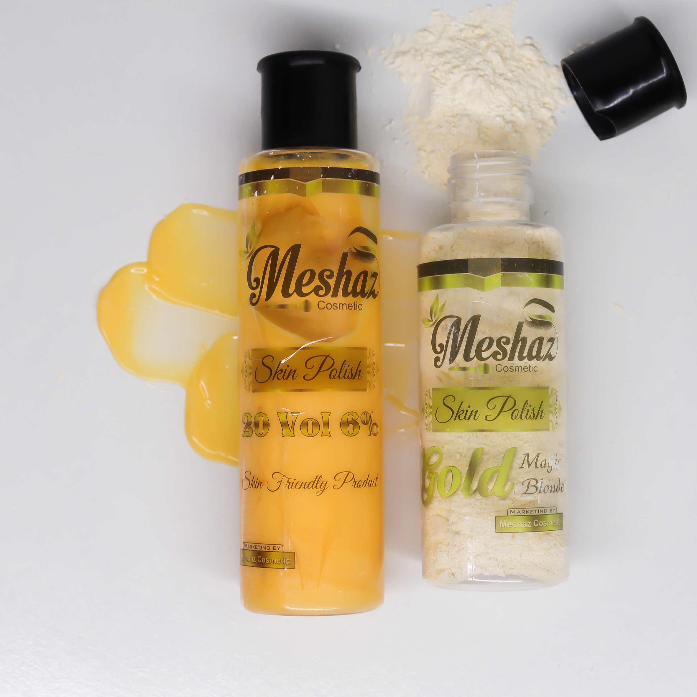 Meshaz Gold Skin Polish Kit 20 Vol 6% Activator & Gold Powder Facial Polish